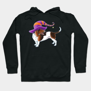 Basset Hound Halloween Witch Hat Hoodie